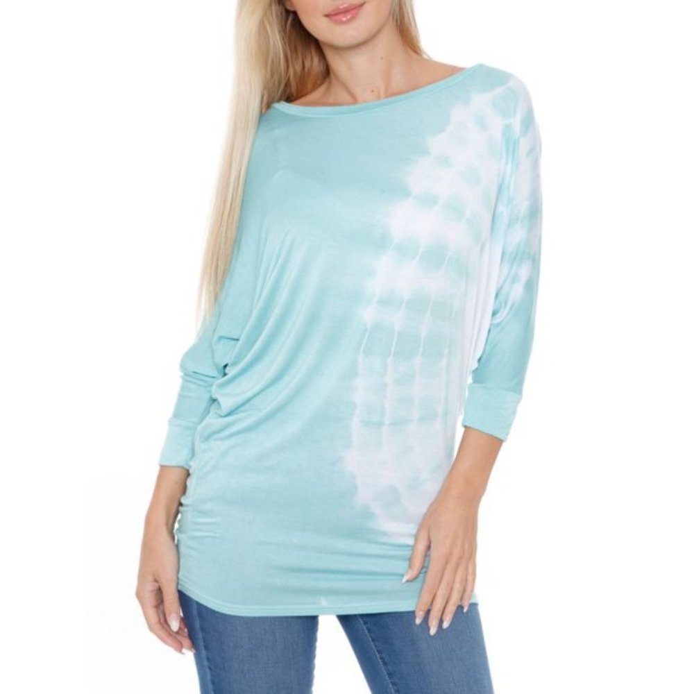 New Mint Colored Women's White Mark Tie-Dye Top